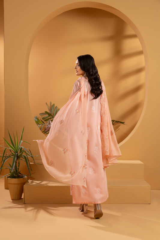 Pink Embroidered Lawn Suit - LW3V5-006