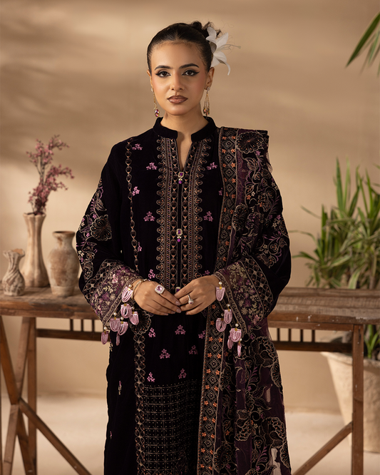 Musfirah Velvet Brown Unstitched VLT-UN-007