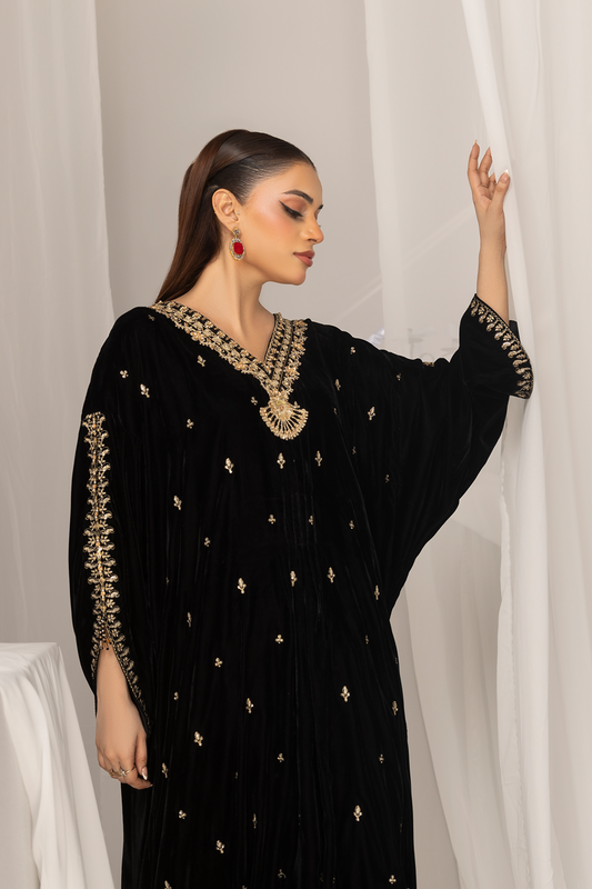 1PC Velvet Long Dress - VLT 010