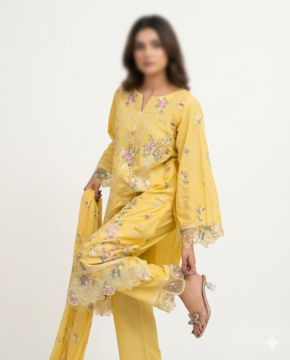 Heer - 3 PIECE EMBROIDERED SUIT