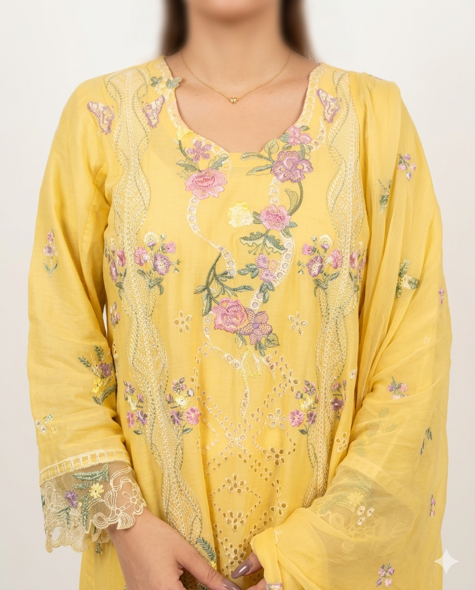 Heer - 3 PIECE EMBROIDERED SUIT