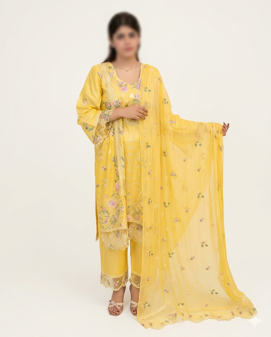 Heer - 3 PIECE EMBROIDERED SUIT