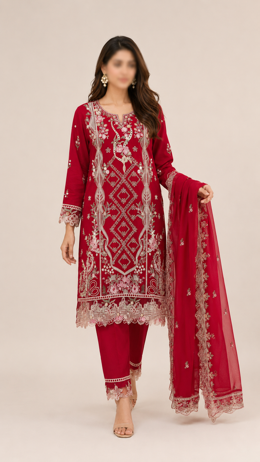 FLORÉA - 3 Piece Embroidered