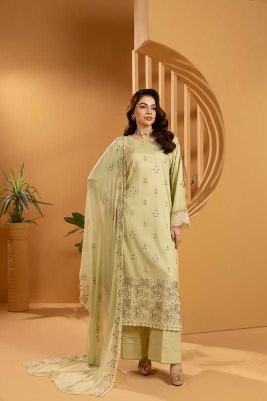 Mint Green Embroidered Lawn Suit - LW3V5-001