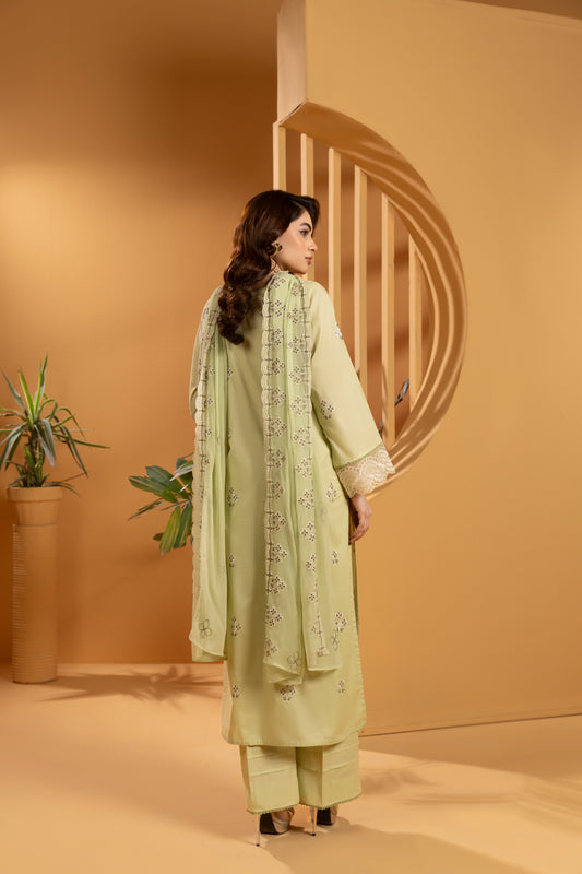 Mint Green Embroidered Lawn Suit - LW3V5-001