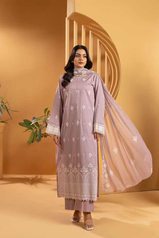 Mauve Embroidered Lawn Suit - LW3V5-002