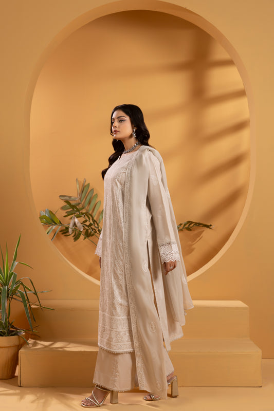 Skin Embroidered Lawn Suit - LW3V5-003