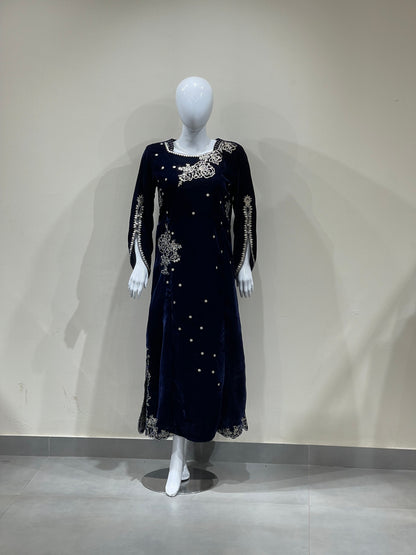 1PC Velvet Long Dress - VLT 008