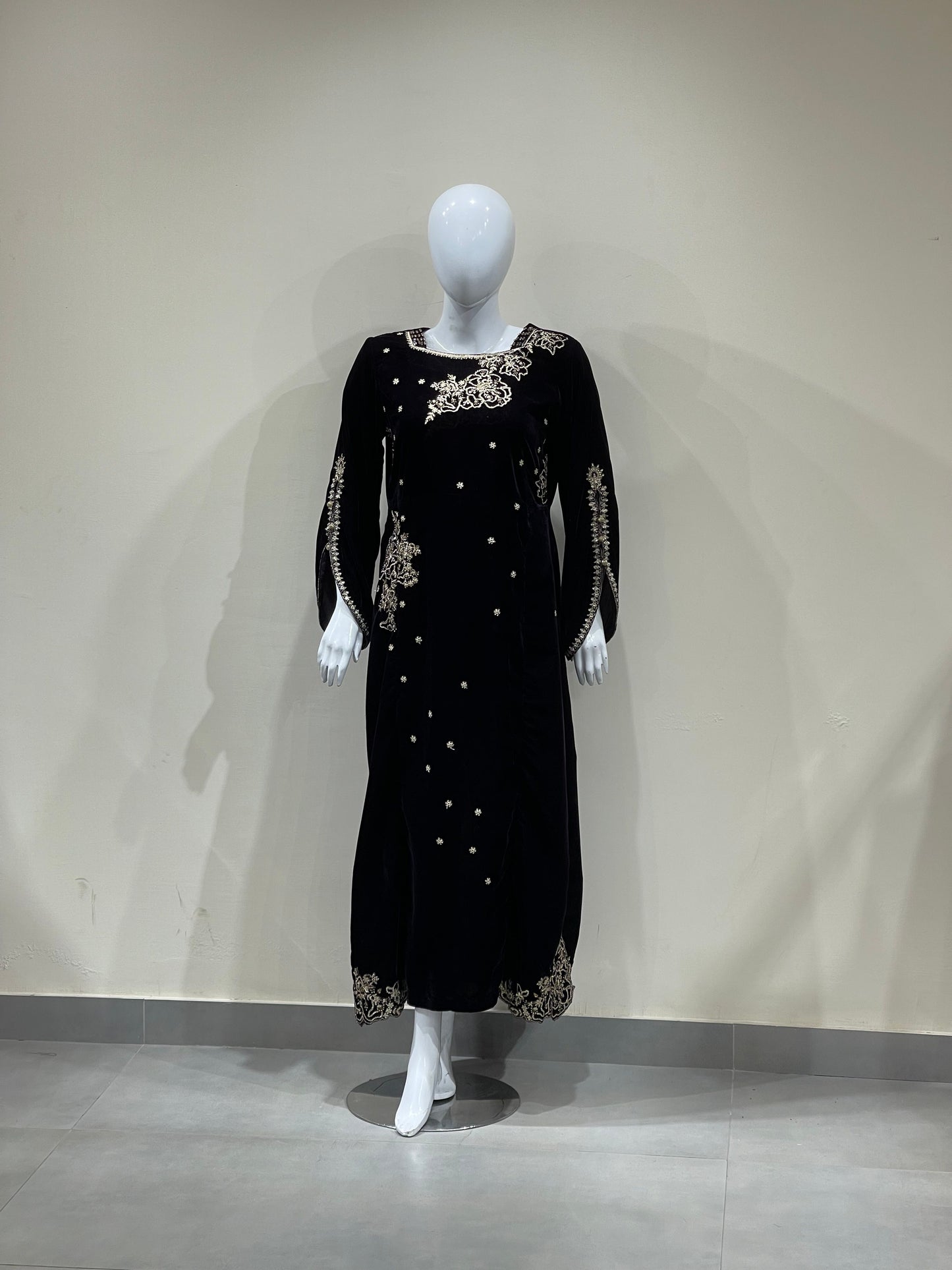 1PC Velvet Long Dress - VLT 008