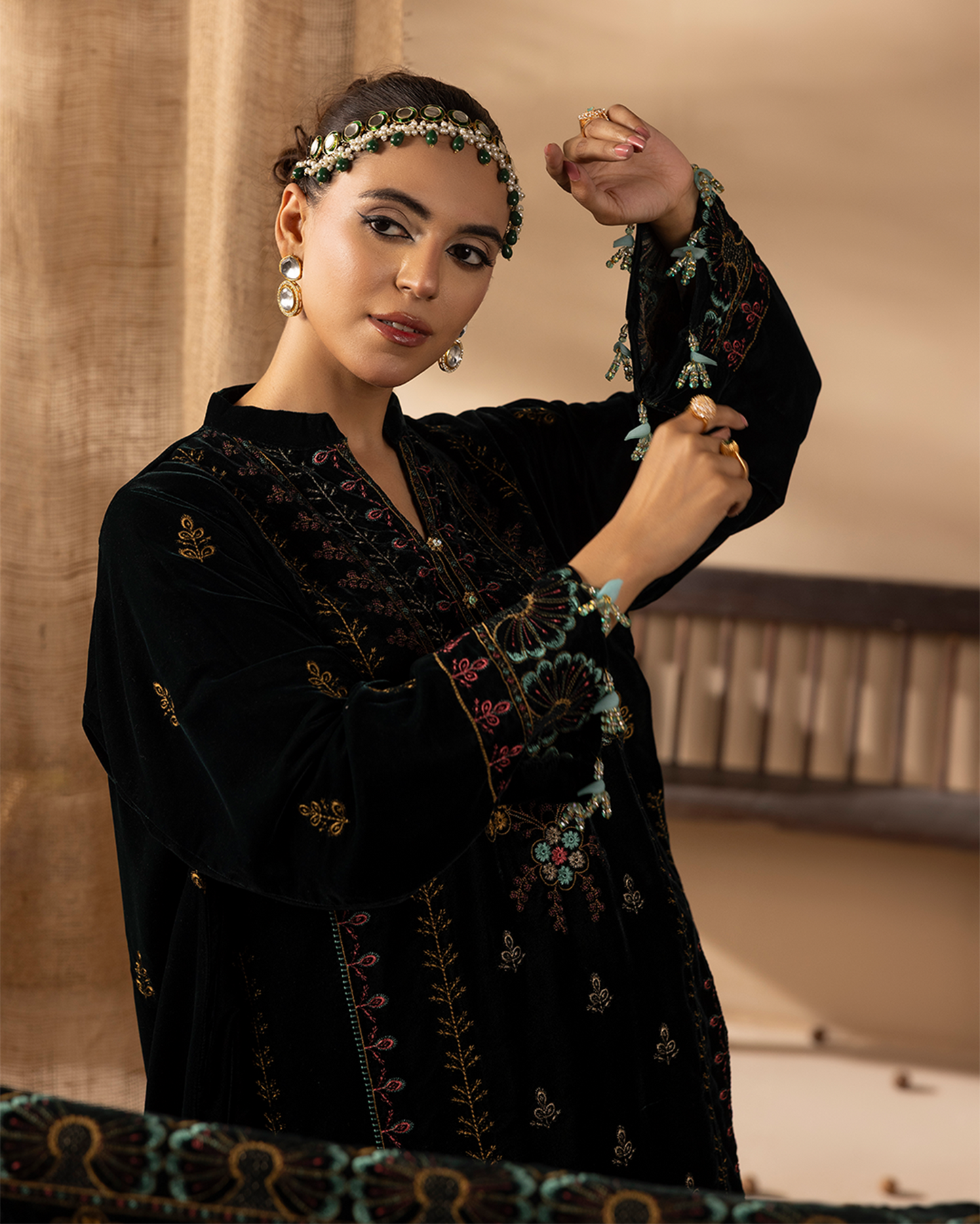 Musfirah Velvet Green Unstitched VLT-UN-001