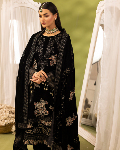 Dilkash Velvet Black Unstitched VLT-UN-002