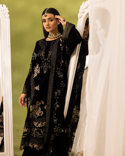 Dilkash Velvet Black Unstitched VLT-UN-002