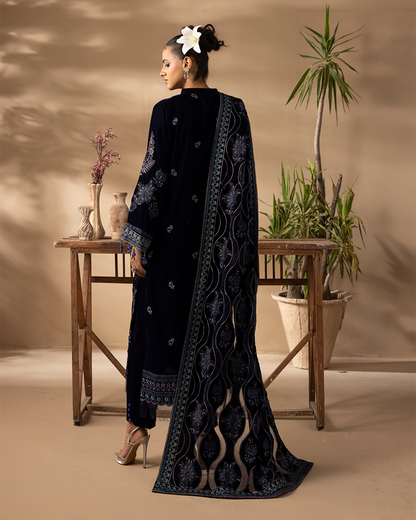 Musfirah Velvet Blue Unstitched VLT-UN-003