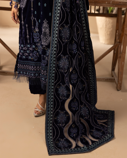 Musfirah Velvet Blue Unstitched VLT-UN-003
