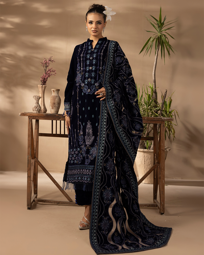 Musfirah Velvet Blue Unstitched VLT-UN-003