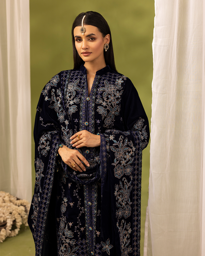 Dilkash Velvet Blue Unstitched VLT-UN-004