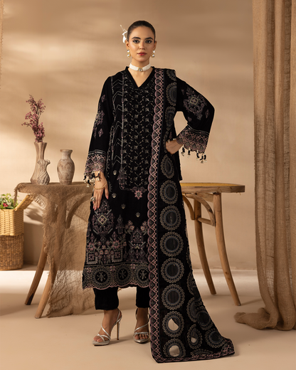 Musfirah Velvet Black Unstitched VLT-UN-004