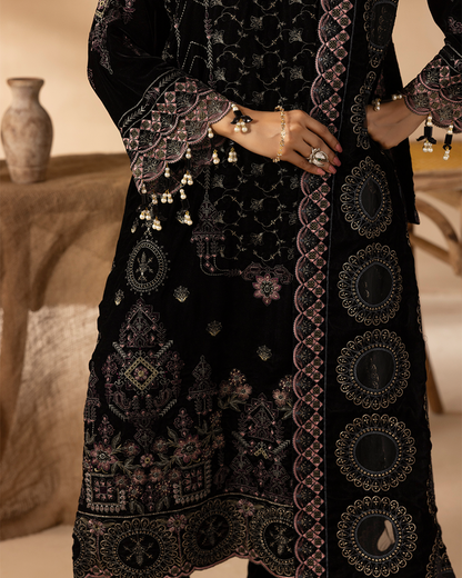 Musfirah Velvet Black Unstitched VLT-UN-004