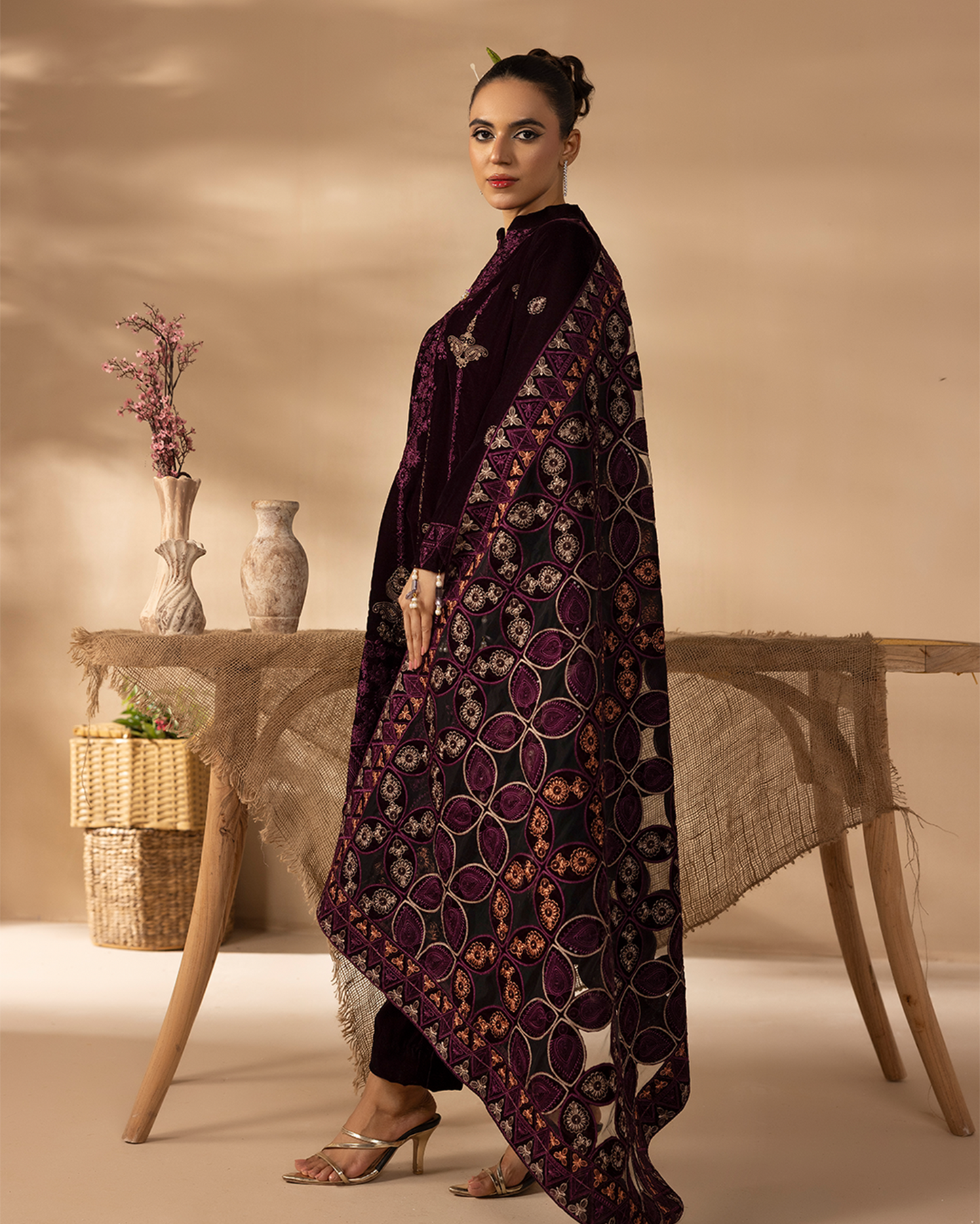 Musfirah Velvet Purple Unstitched VLT-UN-005