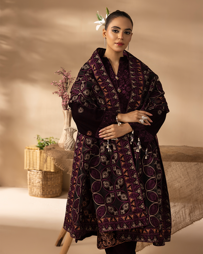 Musfirah Velvet Purple Unstitched VLT-UN-005