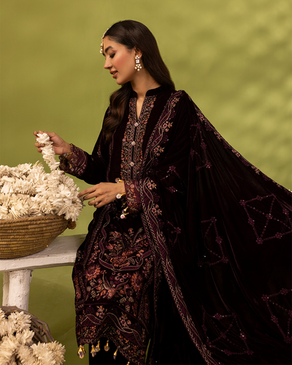 Dilkash Velvet Mehroon Unstitched VLT-UN-005
