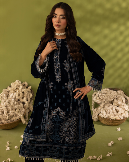 Dilkash Velvet Plum Unstitched VLT-UN-006