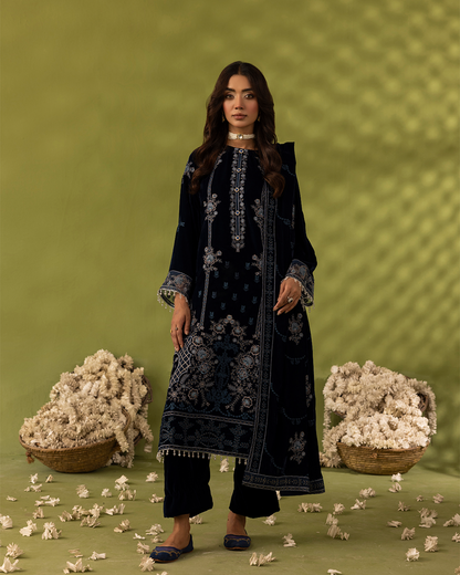 Dilkash Velvet Plum Unstitched VLT-UN-006