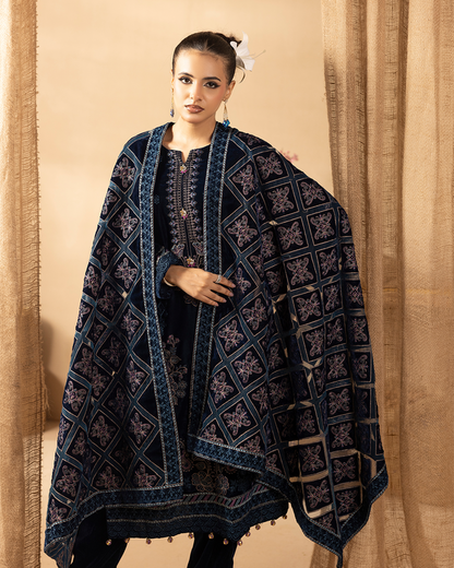 Musfirah Velvet Zinc Blue Unstitched VLT-UN-006