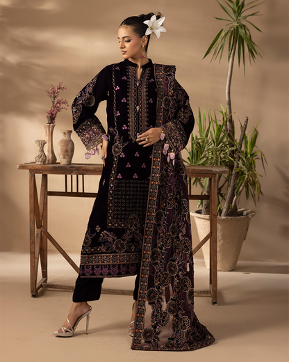 Musfirah Velvet Brown Unstitched VLT-UN-007