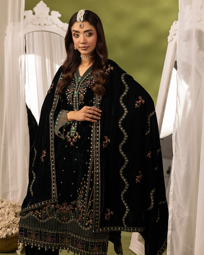 Dilkash Velvet Green Unstitched VLT-UN-007