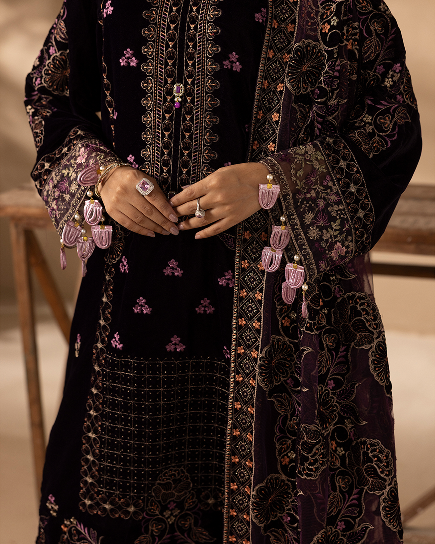 Musfirah Velvet Brown Unstitched VLT-UN-007