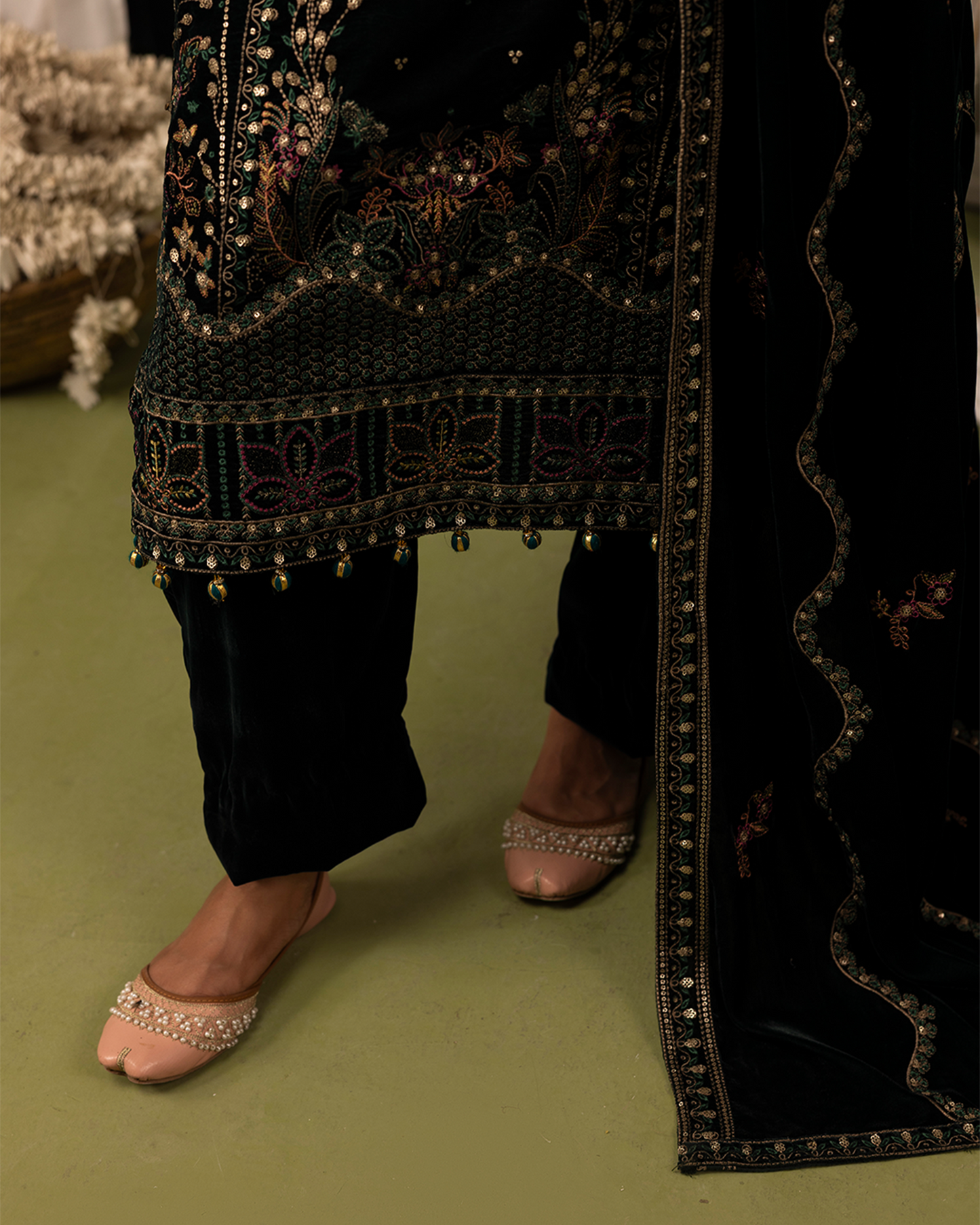 Dilkash Velvet Green Unstitched VLT-UN-007