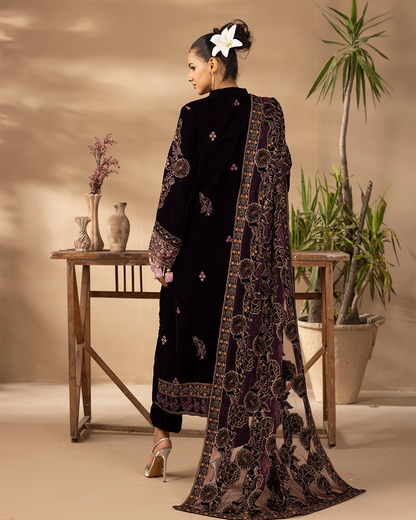 Musfirah Velvet Brown Unstitched VLT-UN-007