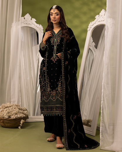 Dilkash Velvet Green Unstitched VLT-UN-007