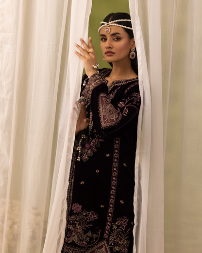 Dilkash Velvet Purple Unstitched VLT-UN-008