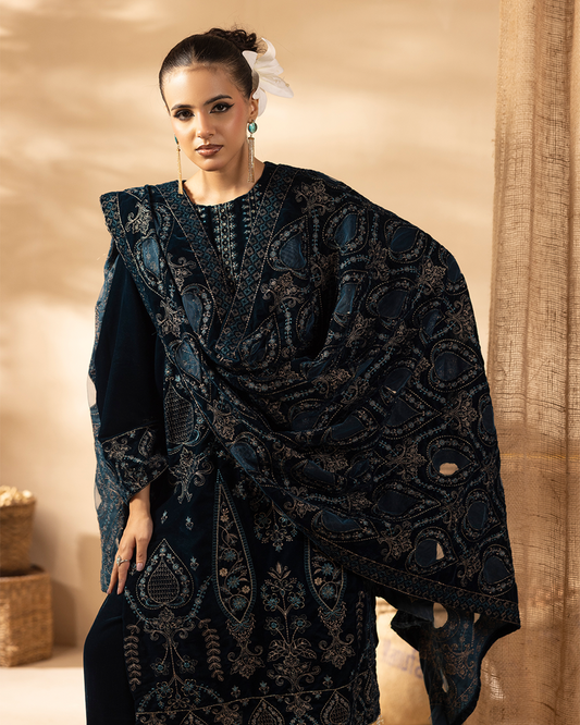 Musfirah Velvet Plum Unstitched VLT-UN-008