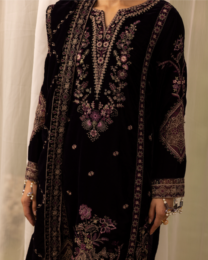 Dilkash Velvet Purple Unstitched VLT-UN-008