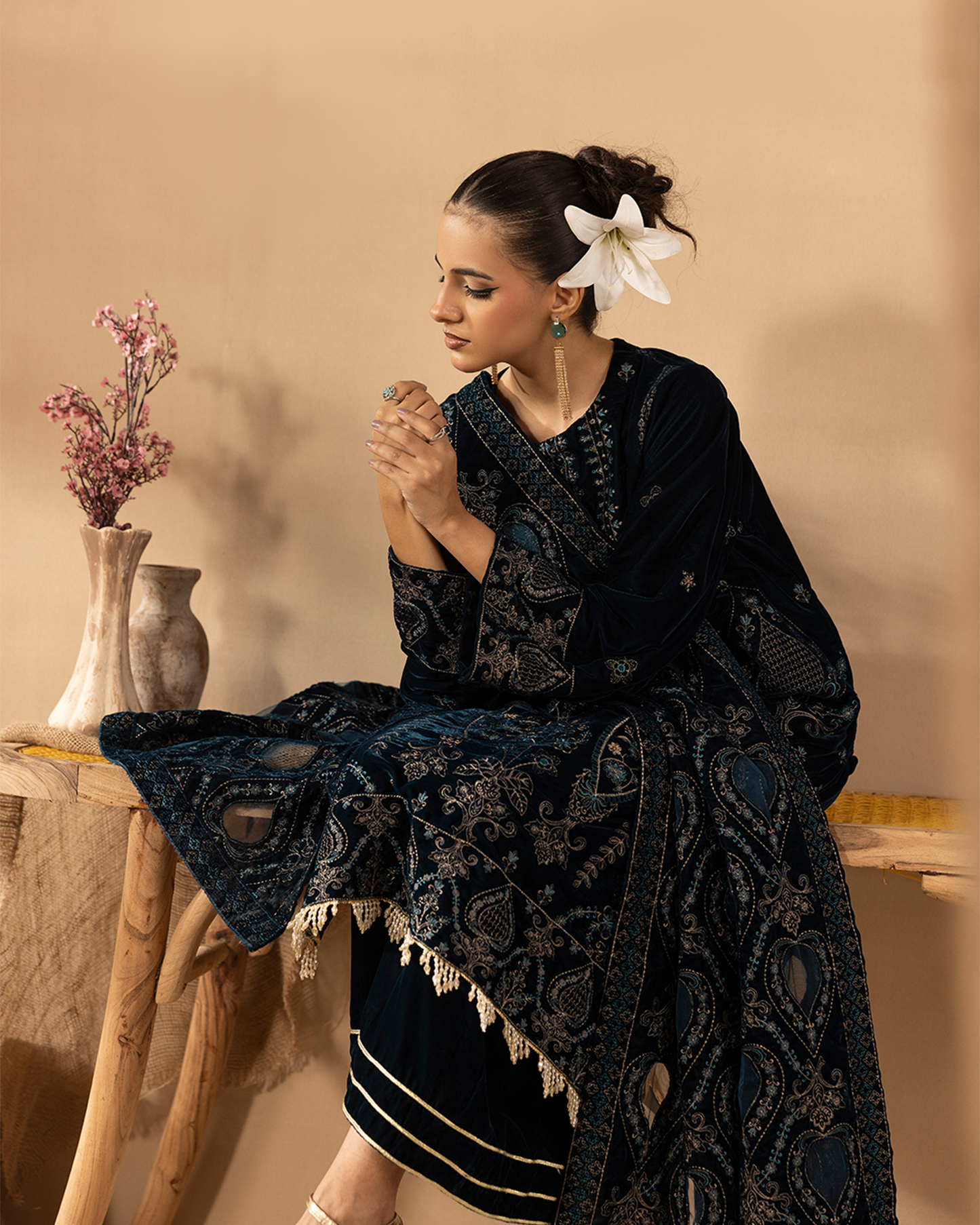 Musfirah Velvet Plum Unstitched VLT-UN-008