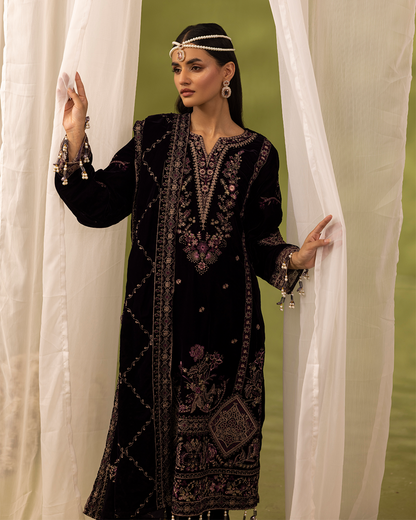 Dilkash Velvet Purple Unstitched VLT-UN-008