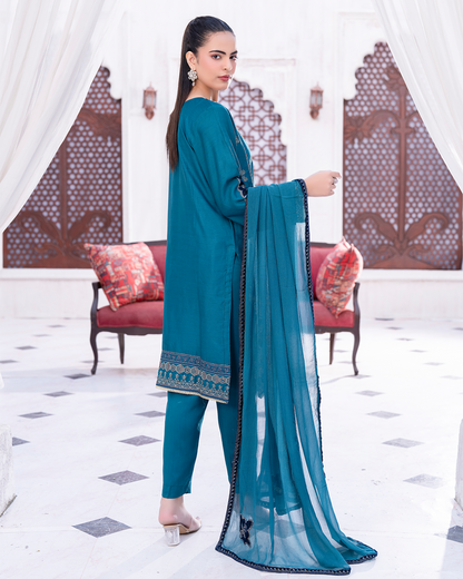 3PC Viscose Shirt with Trouser - Zinc Blue VS 002