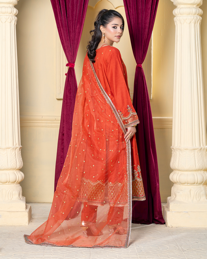 3Pc Viscose Frock with Trouser - VS 003