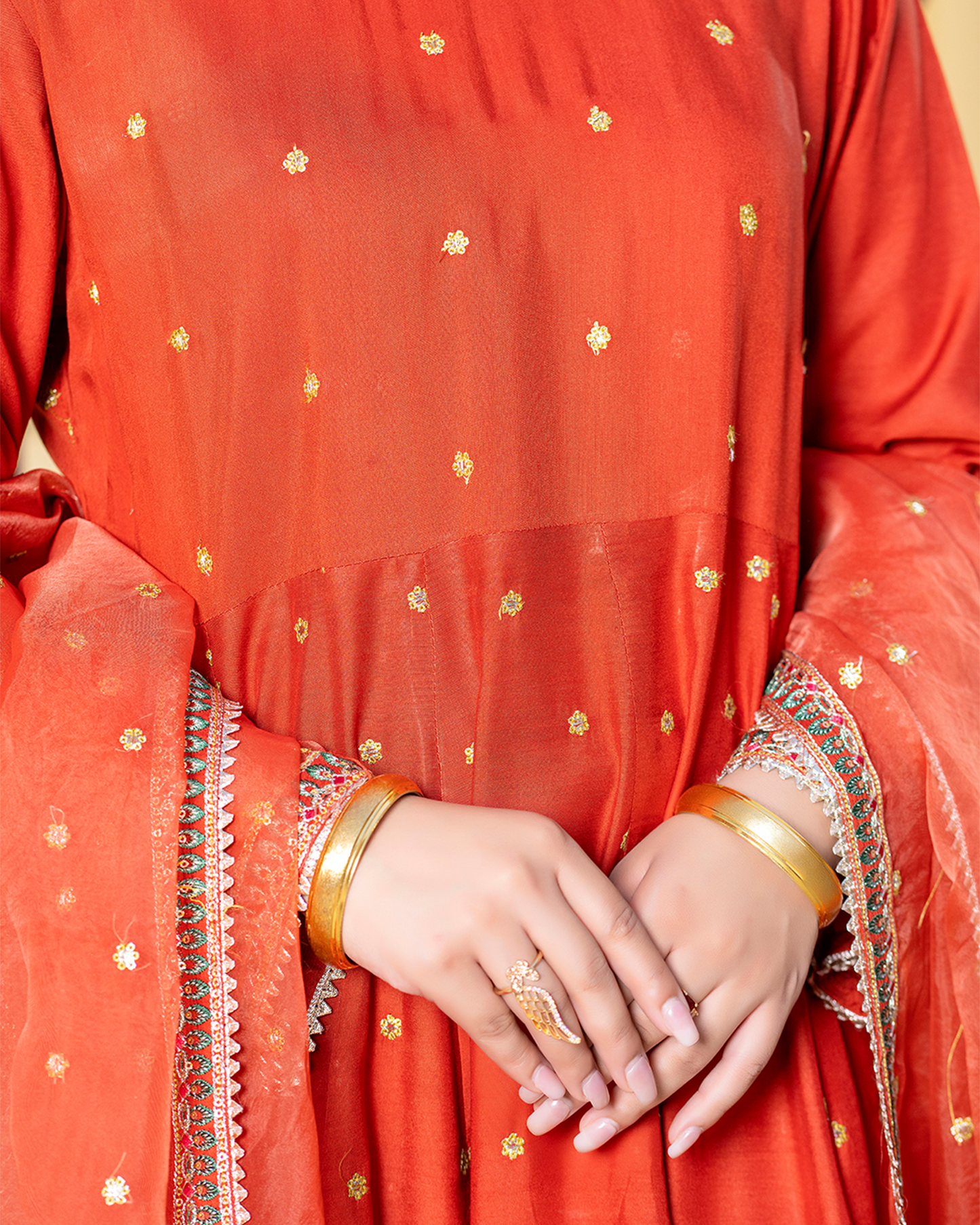 3Pc Viscose Frock with Trouser - VS 003