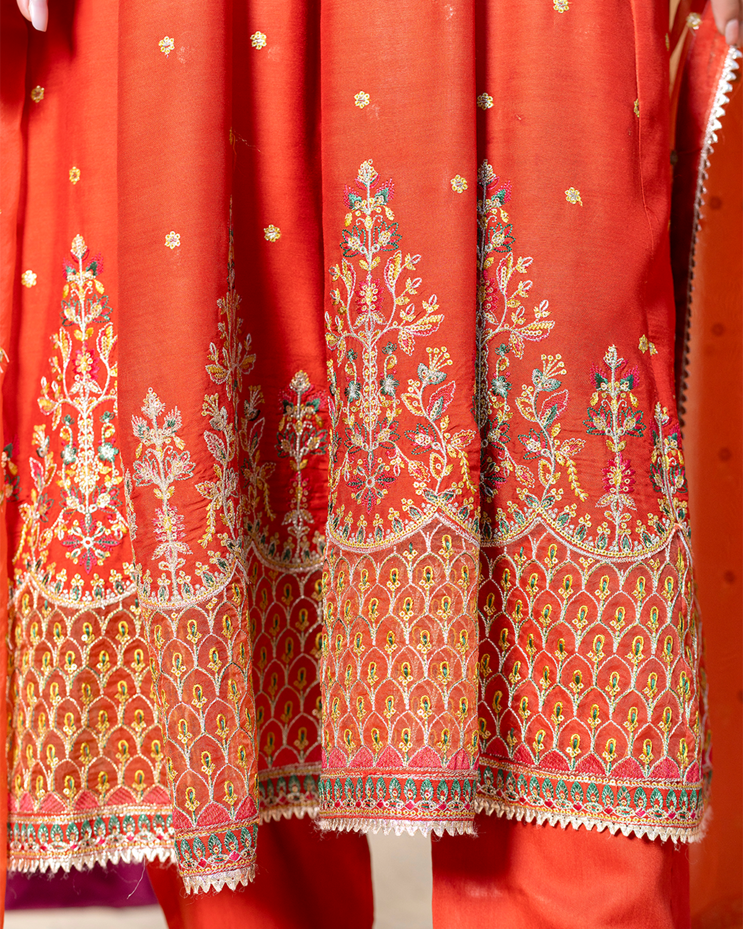 3Pc Viscose Frock with Trouser - VS 003