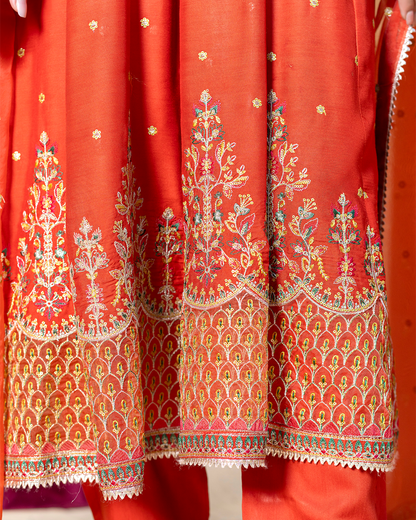 3Pc Viscose Frock with Trouser - VS 003