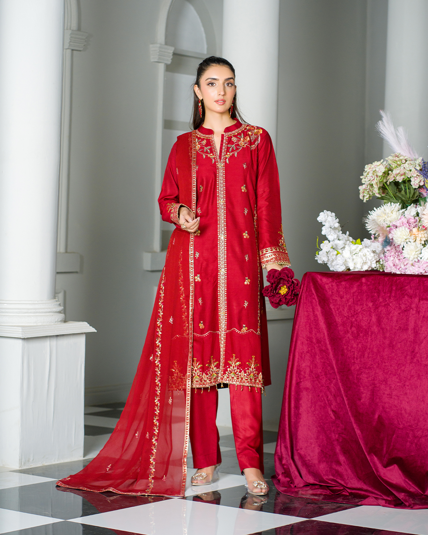 3PC  Viscose Shirt with Trouser  - VS 006