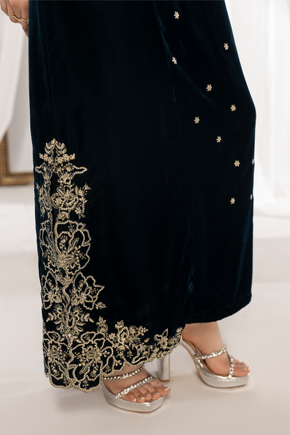 1PC Velvet Long Dress - VLT 008