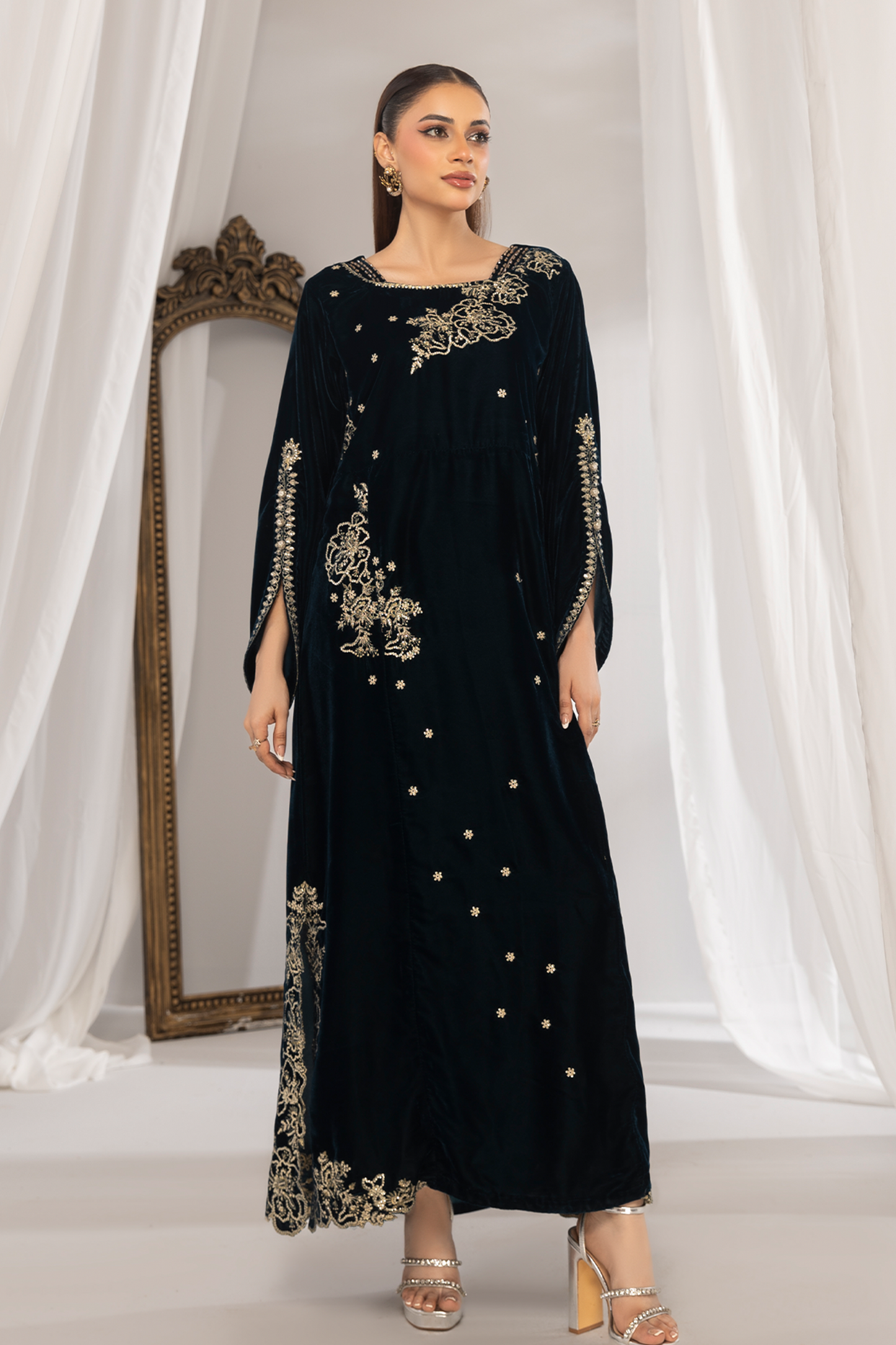 1PC Velvet Long Dress - VLT 008