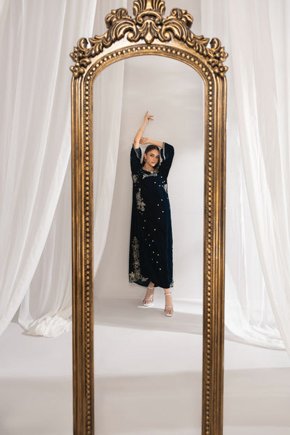 1PC Velvet Long Dress - VLT 008