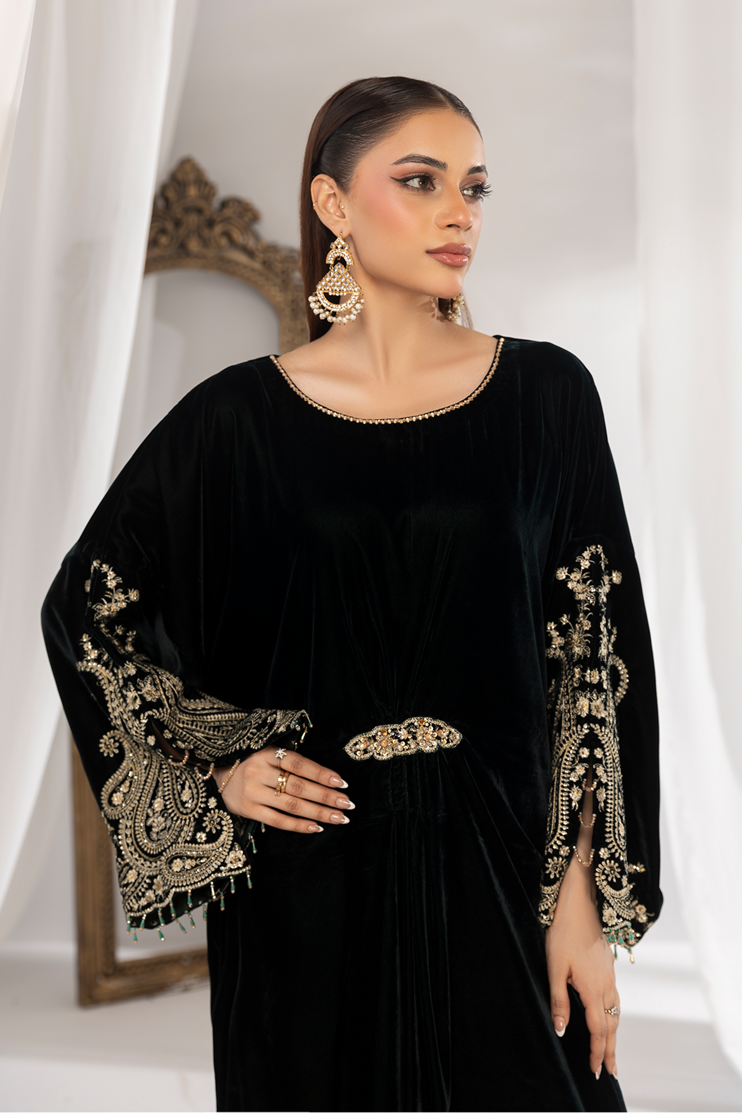 1PC Velvet Long Dress - VLT 009