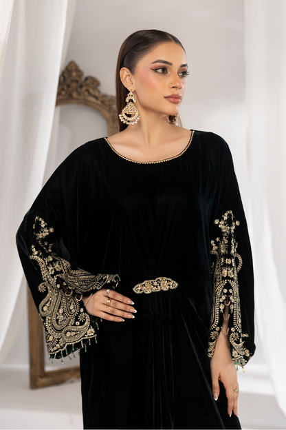 1PC Velvet Long Dress - VLT 009